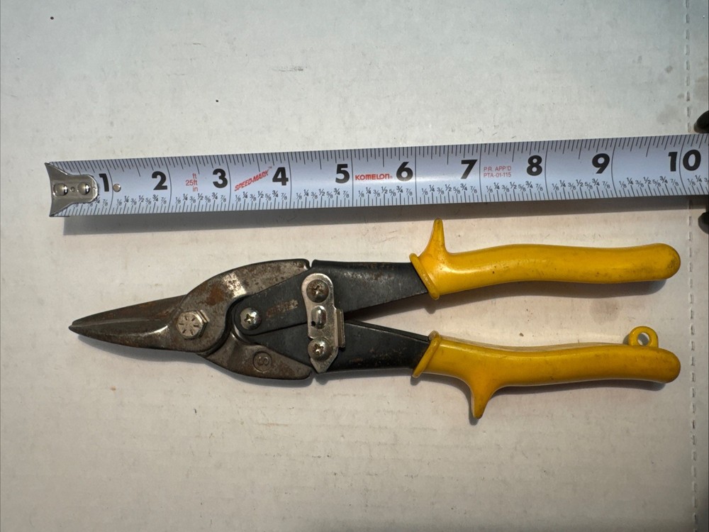 STANLEY Tin Snips , Straight Cut, Aviation Snip, 10”