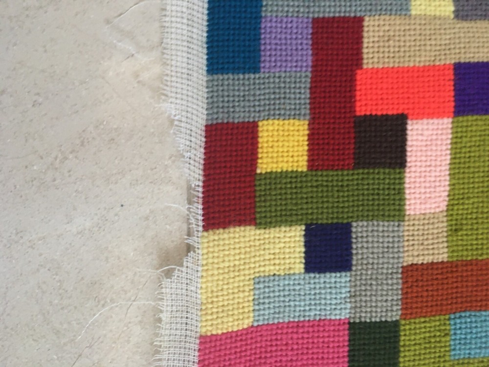 Finished Needlepoint Tetris Completed 15"x15"
