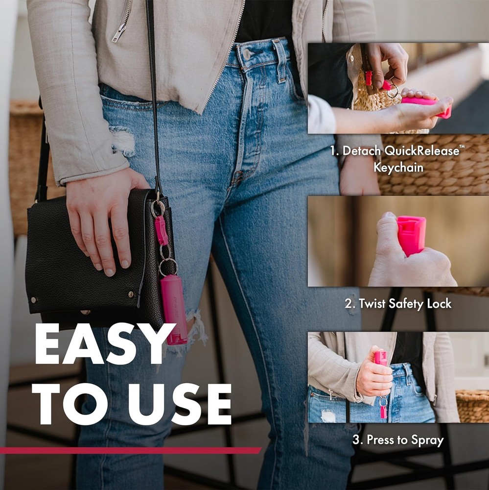 Pepper Spray - Quick Release Keychain for Easy Carry & Fast Access, Max Guard