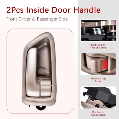 2Pcs Interior Door Handles, Front Rear Driver & Passenger Side Beige