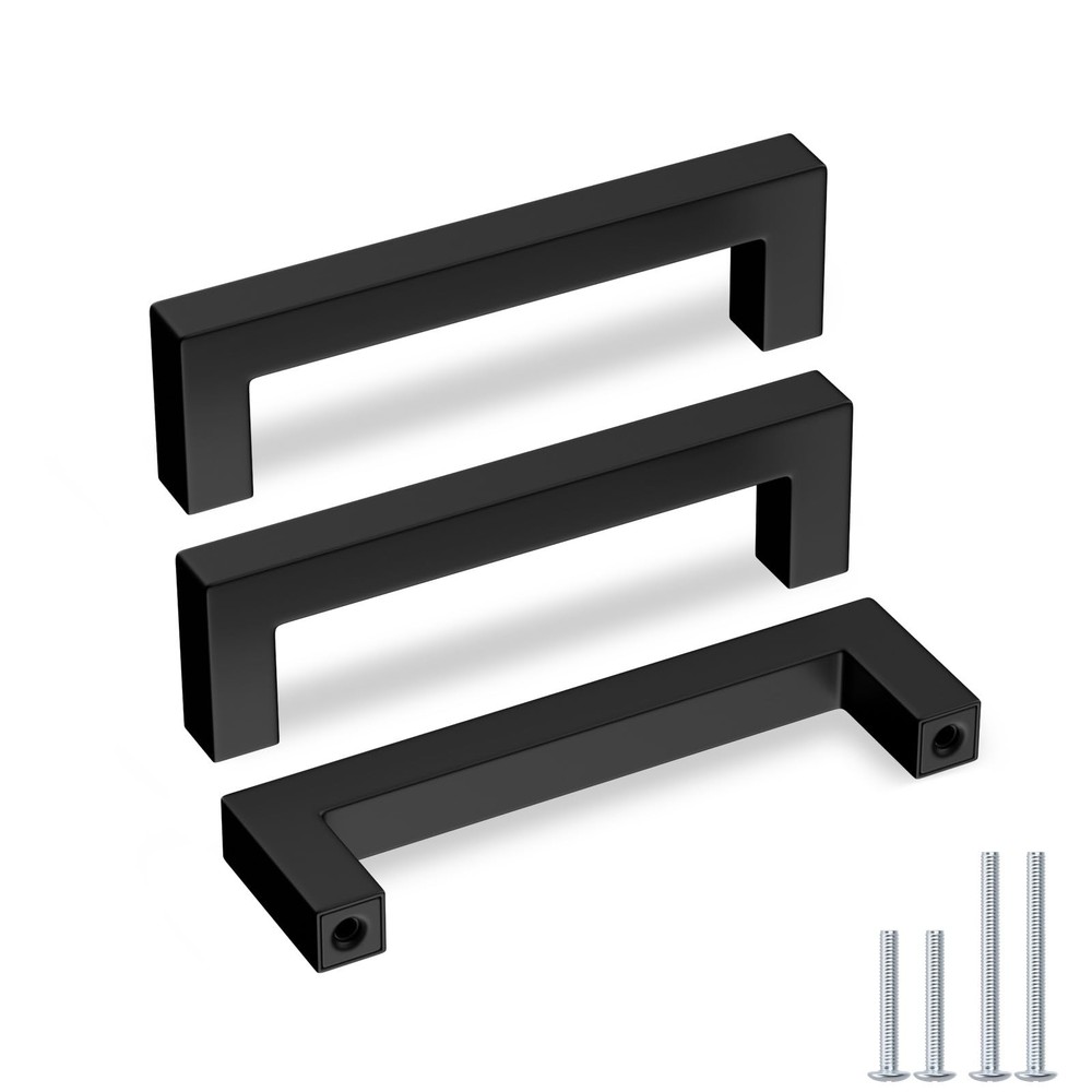 5 Pack Black Cabinet Pulls 4-1/2in Drawer Pulls Modern Kitchen Cabinet Handle...