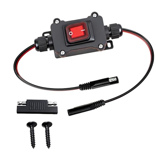 DC 12V Inline Toggle Switch, 12AWG Waterproof SAE to SAE Cable with on/Off