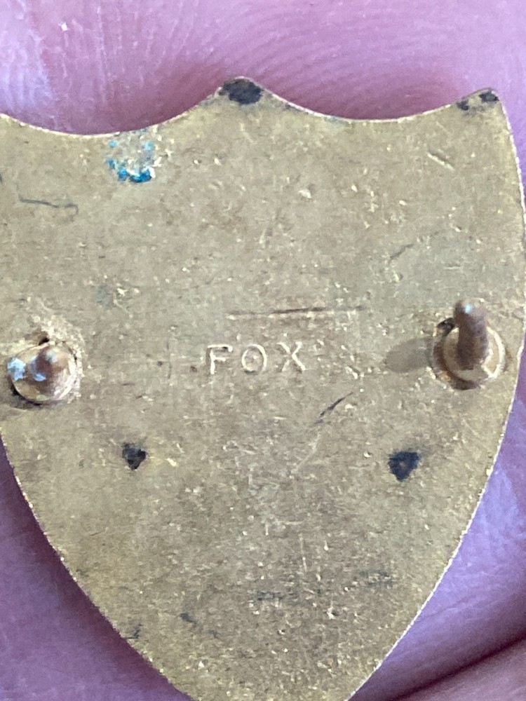Adjutant General's Corps Enamel Lapel Stud Button Pin FOX WWII