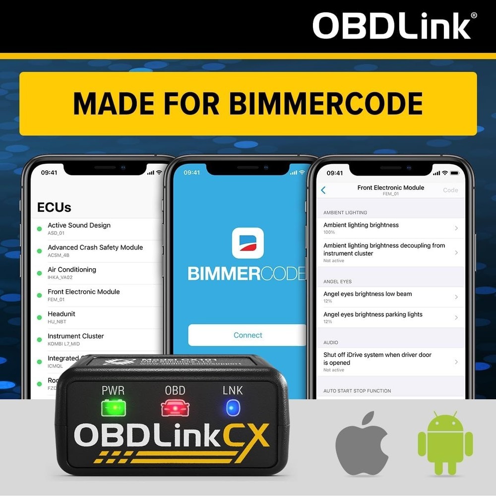 OBDLink CX Bimmercode Bluetooth OBD2 Adapter BMW Mini iOS Android