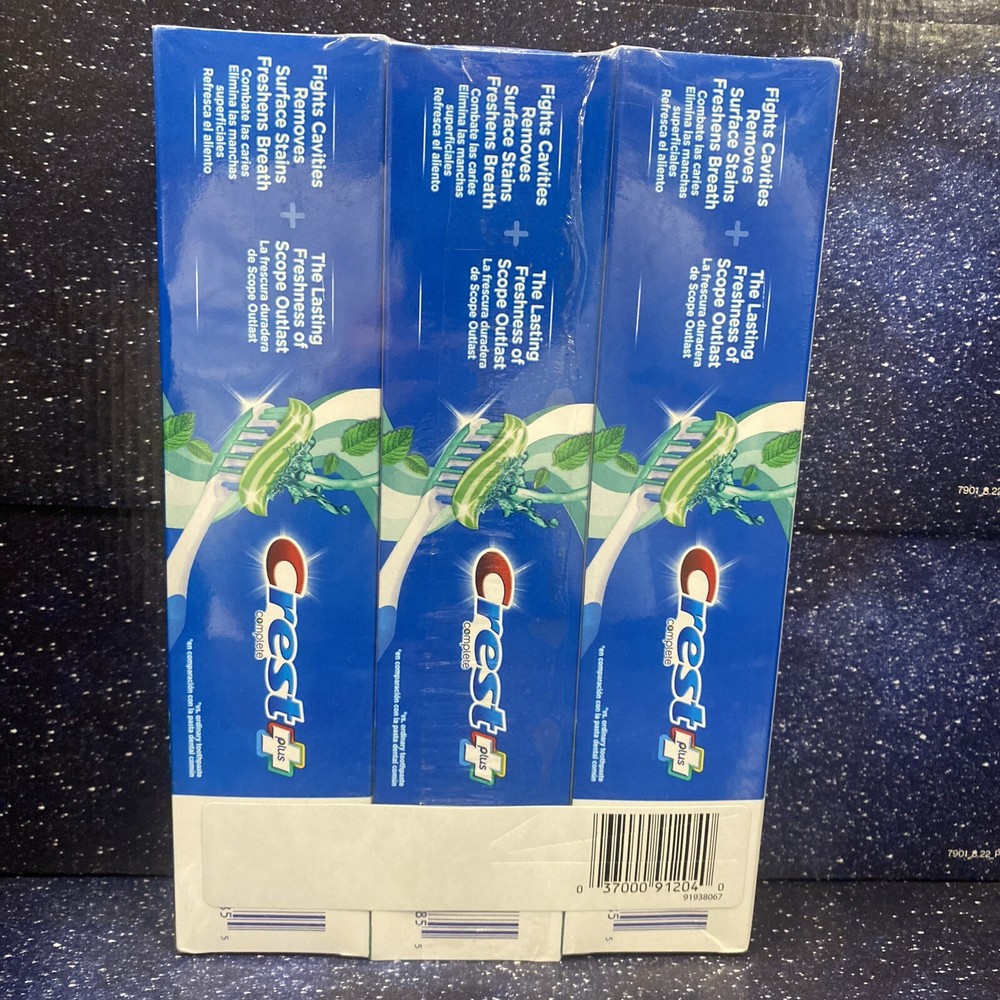 3pack Crest Plus Scope Outlast Complete Whitening Toothpaste, 3x5.4 oz Read Desc