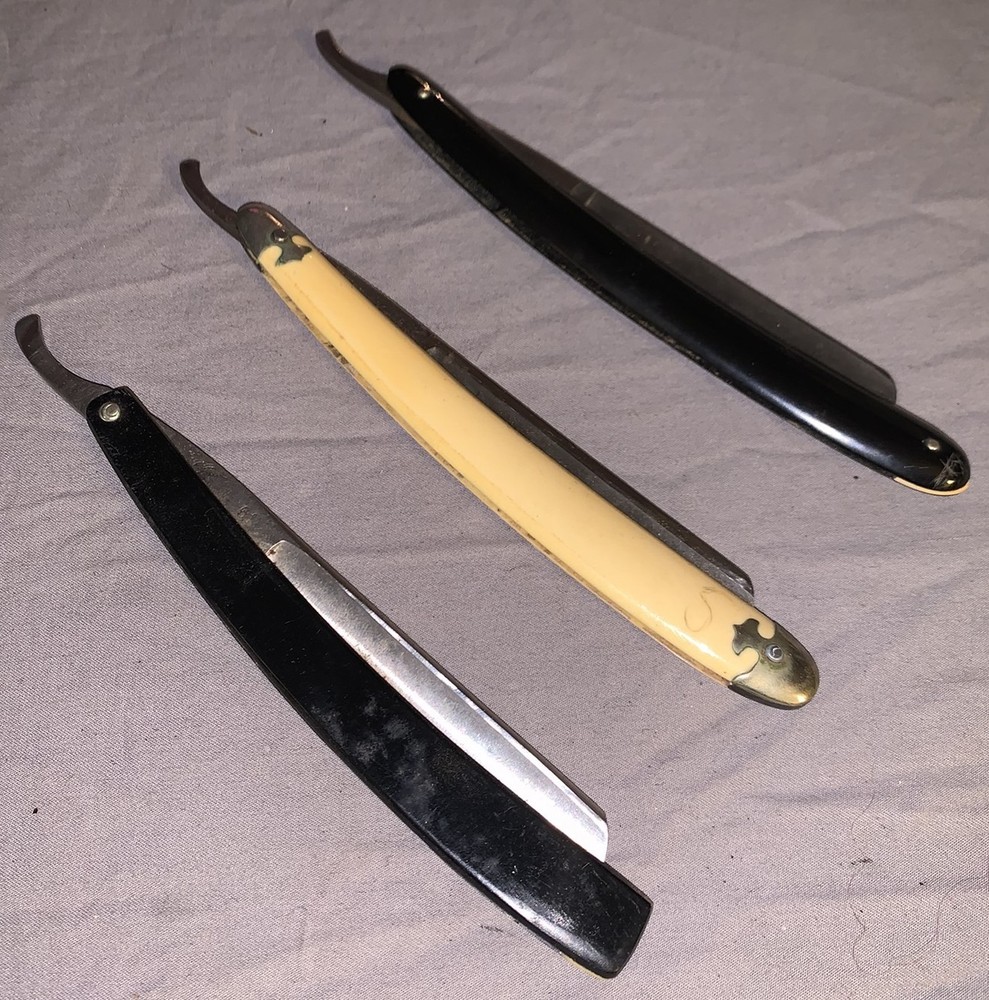 Nice Group 3 Antique Straight Razors Wald Kirchner Gemco