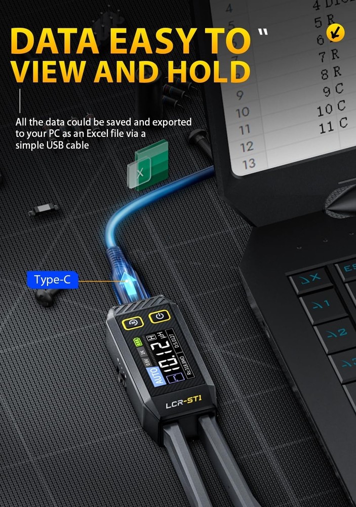 FNRSI Mini Smart LCR Meter - Precision Measurement Tool for Electronics