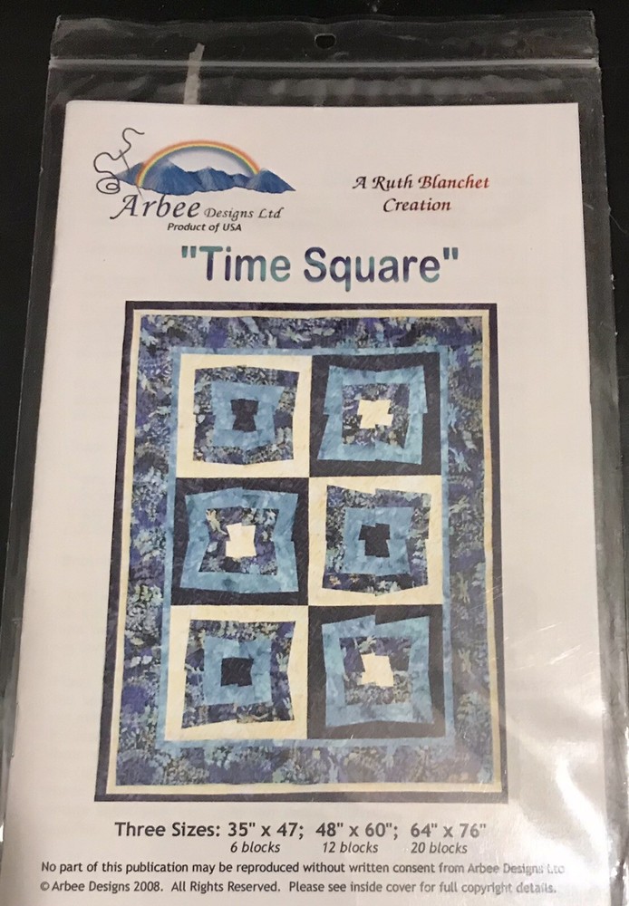 TIME SQUARE Not Your Every Day Quilt Pattern 6 Blocks 12 Blocks & 20 Blocks