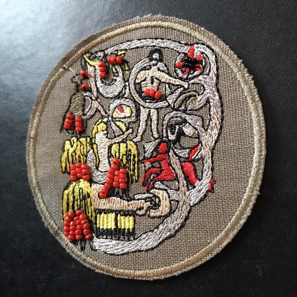STRANGE BEADED PATCH ODD P51 PATCH BADGE SEW ON EMBROIDERY