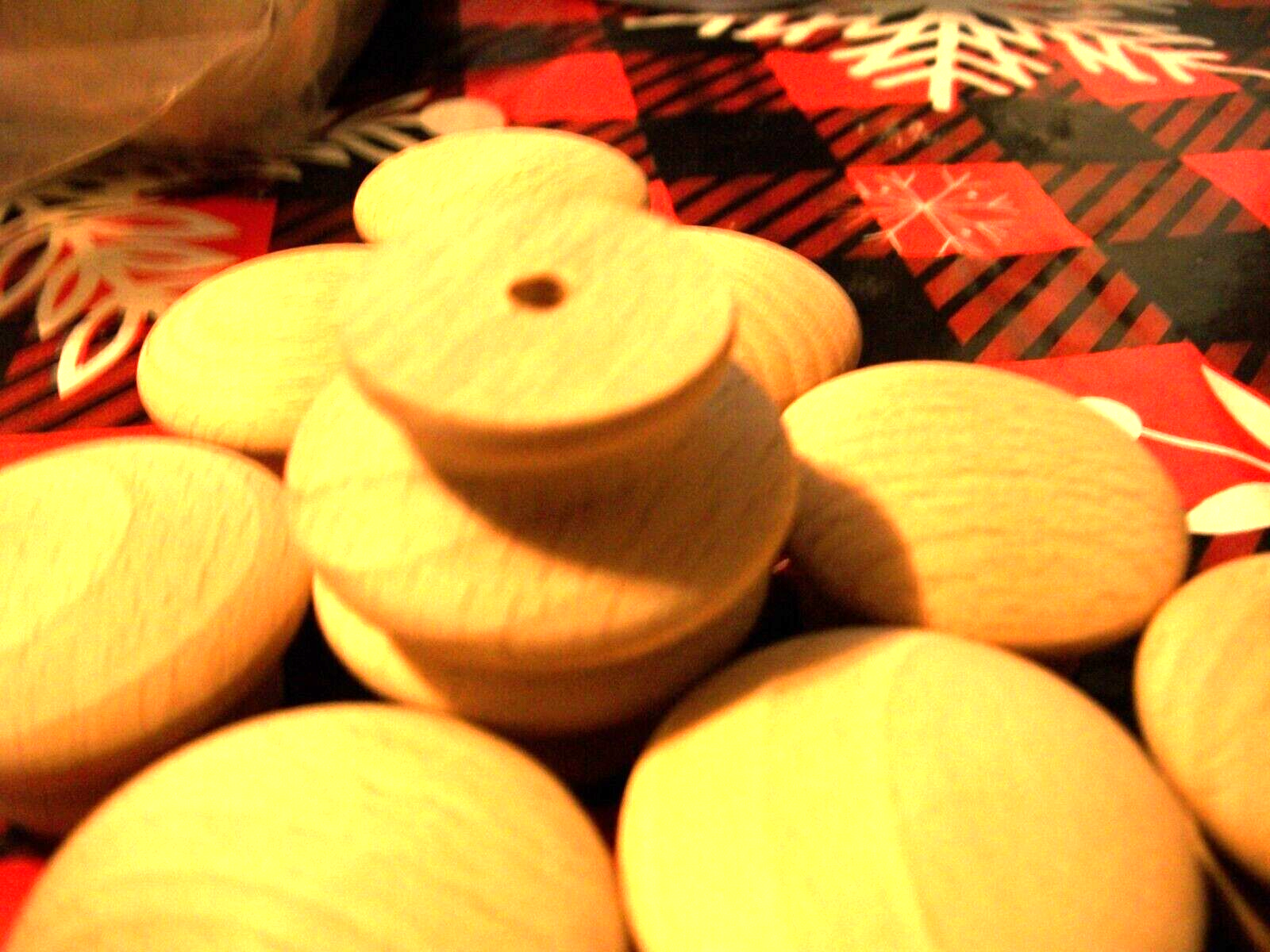 1 1/2" Unfinished Wood wooden Knobs Drawer Pulls Lot of 10