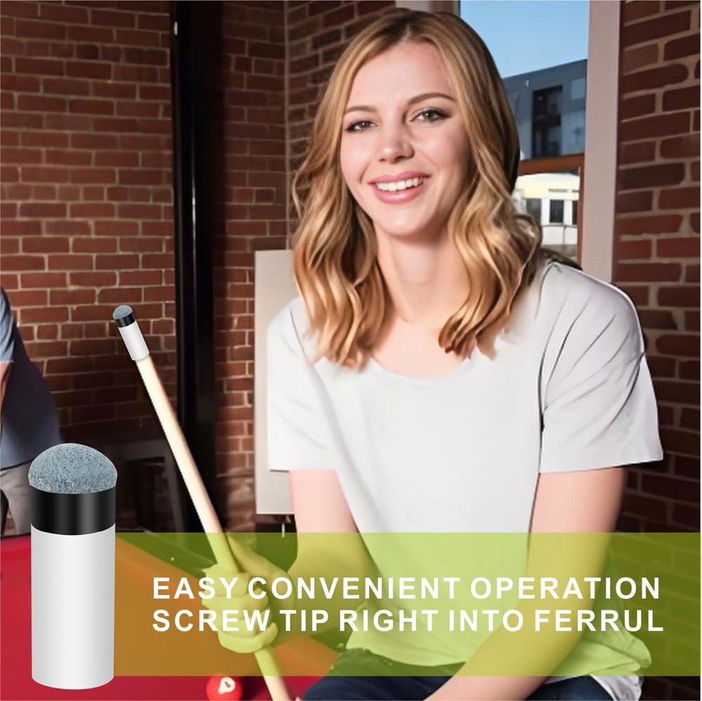 10 Sets Billiard Cues Tips with White Pool Cue Stick Ferrules, Billiard cues ...