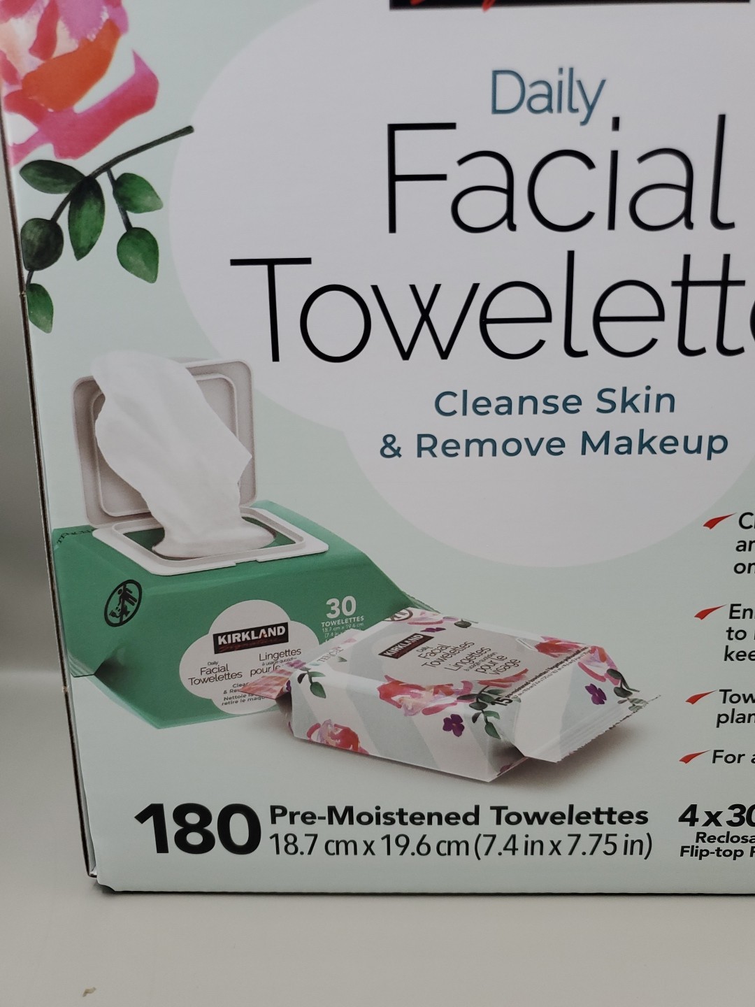Kirkland Signature Daily Facial Towelettes Makeup Remov 180Ct US SELLER BB 02/28