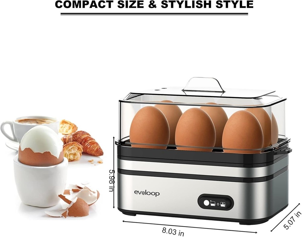 Compact Egg Boiler - Soft, Medium, Hard Boiled