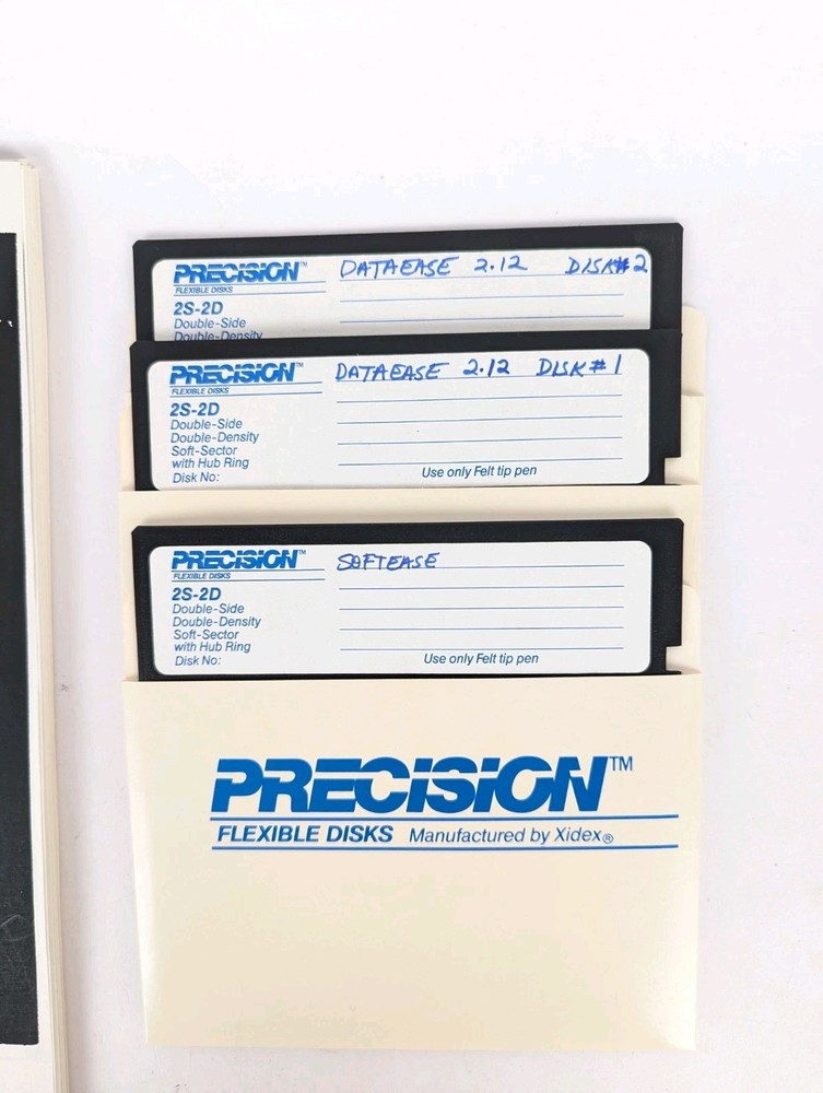 Vintage DataEase 2.12 Information Management Software DOS 5-1/4" Floppy Disks