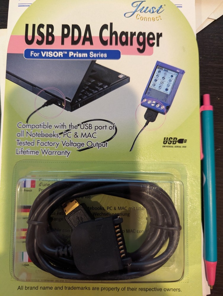 USB PDA Charger for VISOR Prism series PDA's