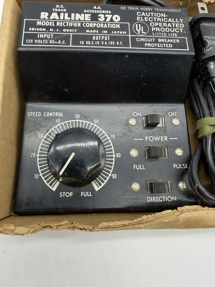 MRC Railine 370 Model Train Transformer Control (untested)