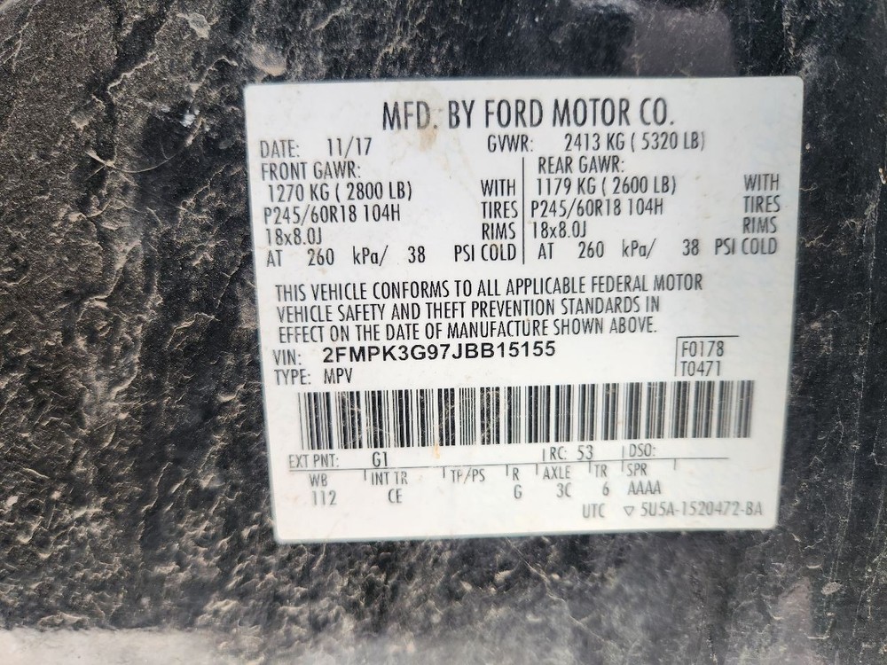 2016-2018 Ford Edge Center Dash Mounted 4.2" Display Screen