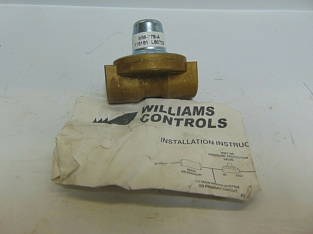 WILLIAMS PRESSURE PROTECTOR VALVE WM-778 118181