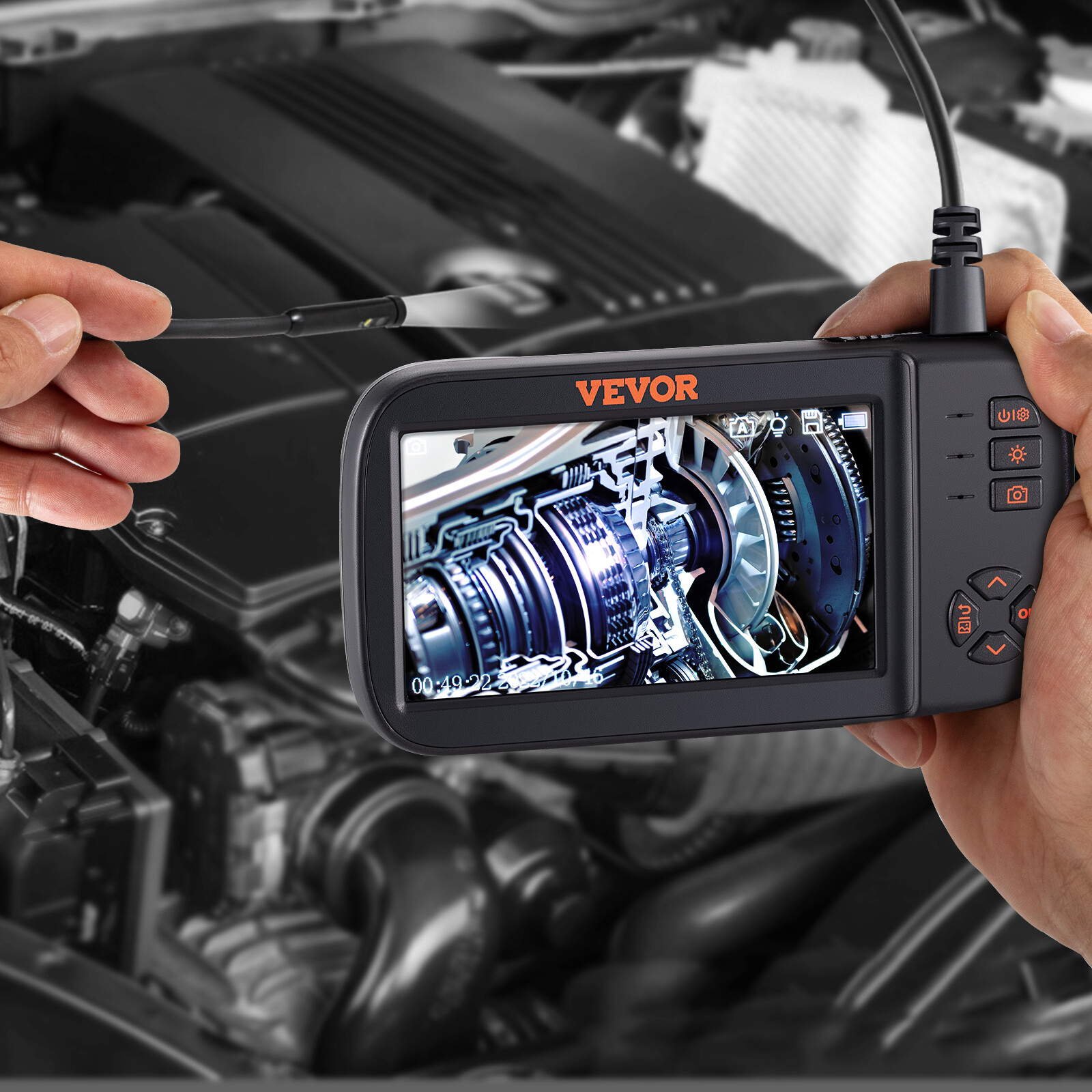 VEVOR Endoscope Camera 1080P HD Triple Lens Borescope Inspection Camera 4.5" IPS