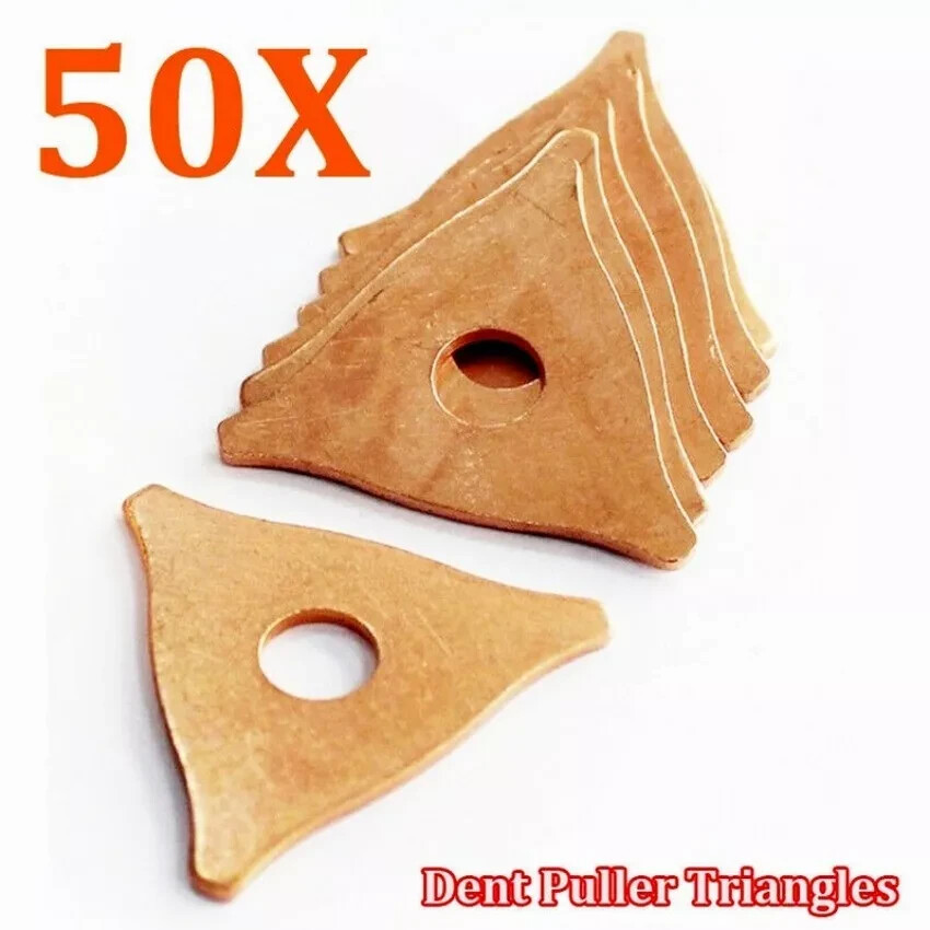 50PCS /Set Triangle Dent Pulling Ring Washer Spot Welder Soldering Panel Puller