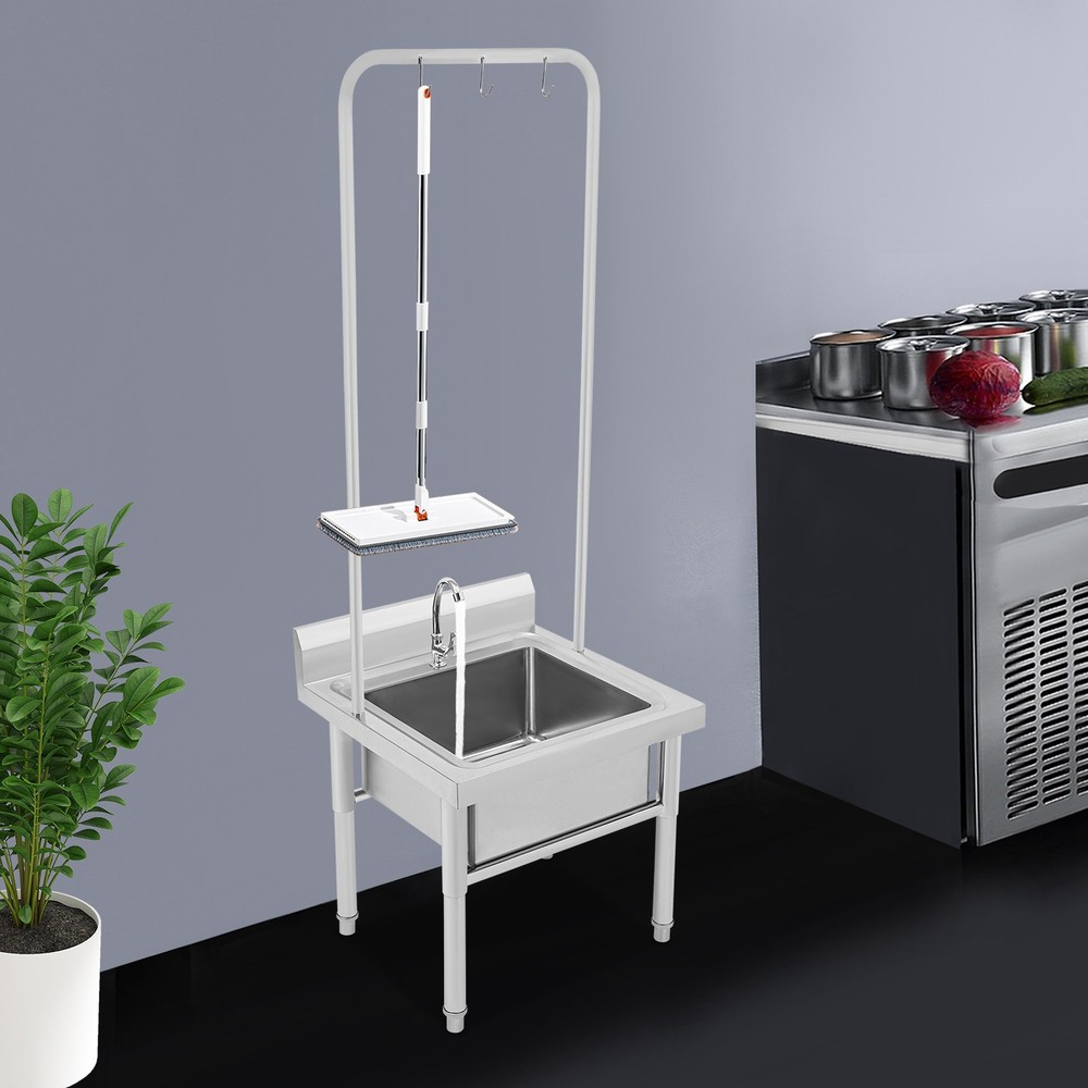 Silver 201 Stainless Steel Mop Sink - Durable and Versatile Cleaning Solution