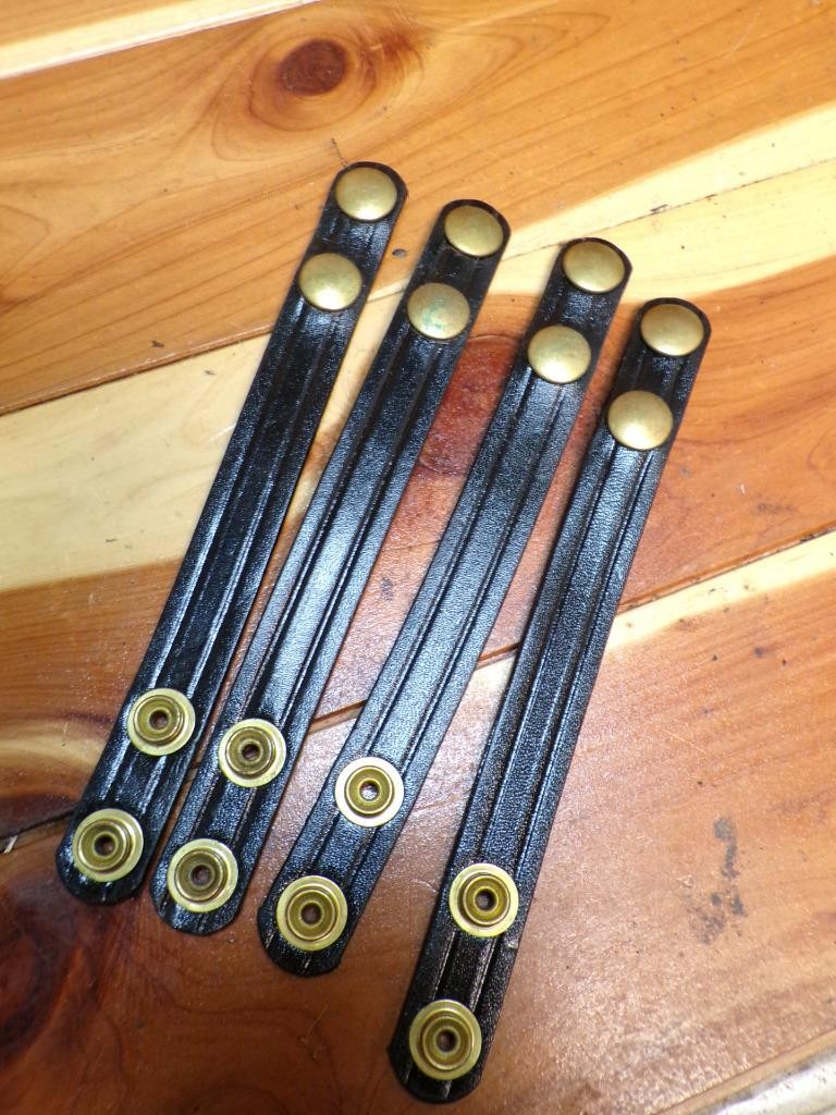 Set of 4 DON HUME Black Police Duty Belt Keepers 3/4" Wide Double BRASS Snaps