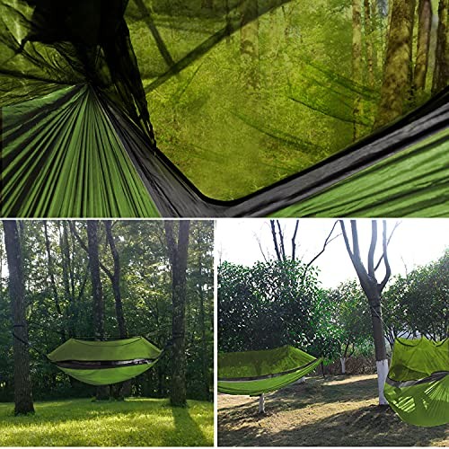 Camping Hammock - Camping Essentials, Double Hammock with Lime Green & Gray