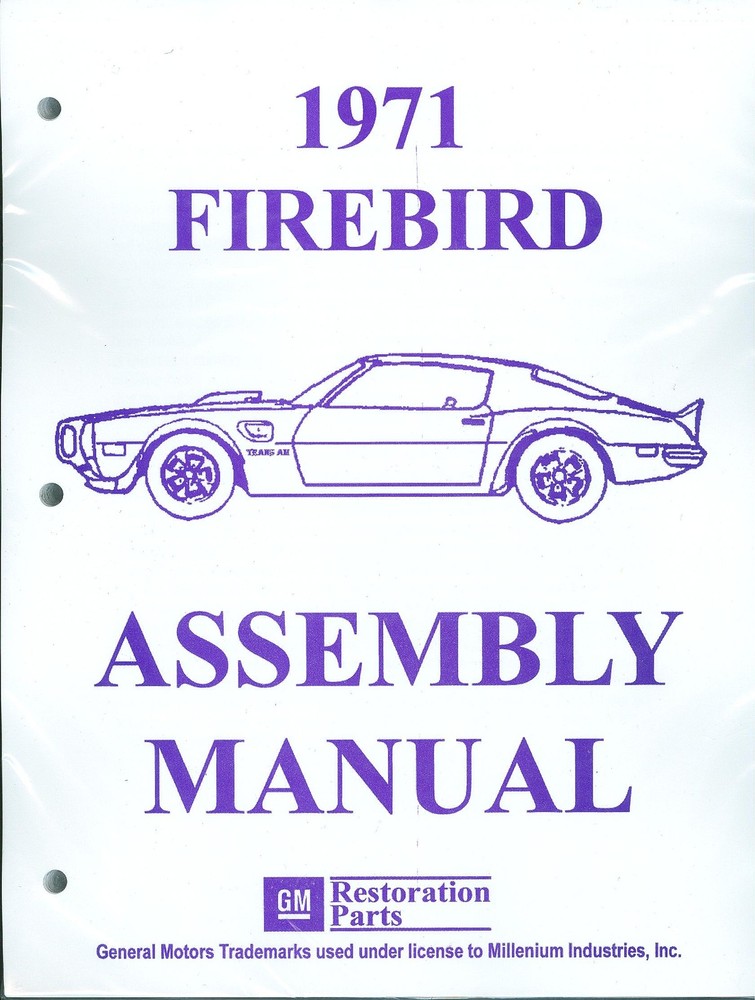 1971  FIREBIRD/TRANS AM  ASSEMBLY MANUAL