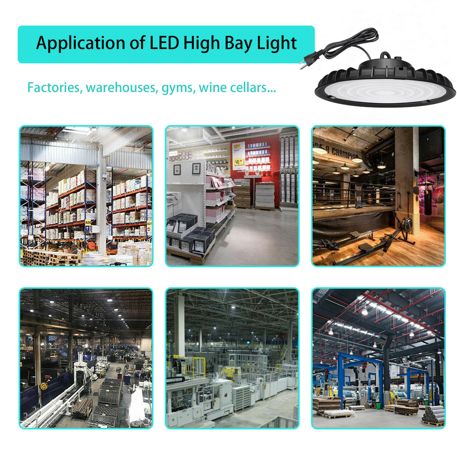 100W UFO LED High Bay Light Shop Light Warehouse Highbay UFO Commercial Lighting