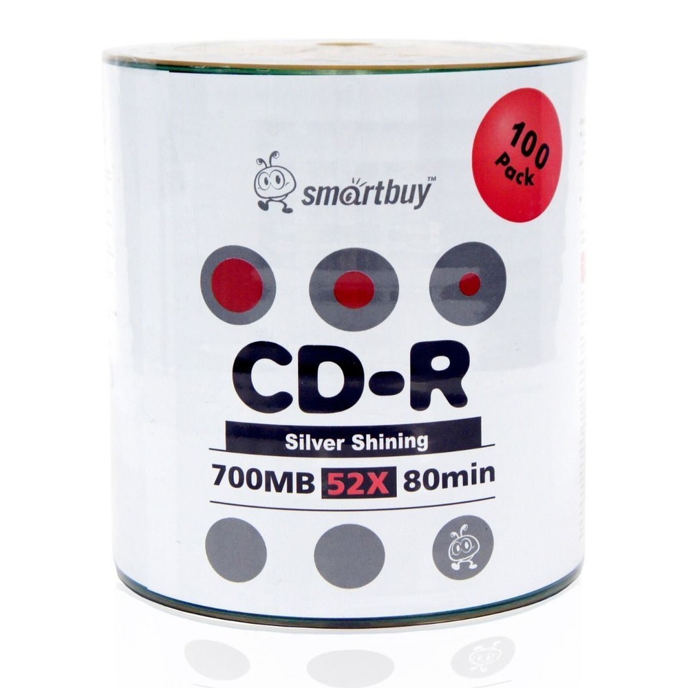 500 Pack Smartbuy CD-R 52X 700MB Shiny Silver Blank Record Disc Priority Mail