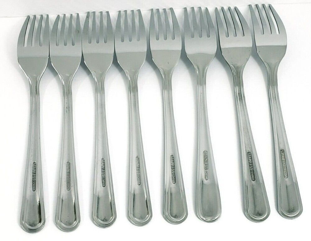 Stainless Steel 46 Pc Flatware Set With Serving Spoon and Serving Fork