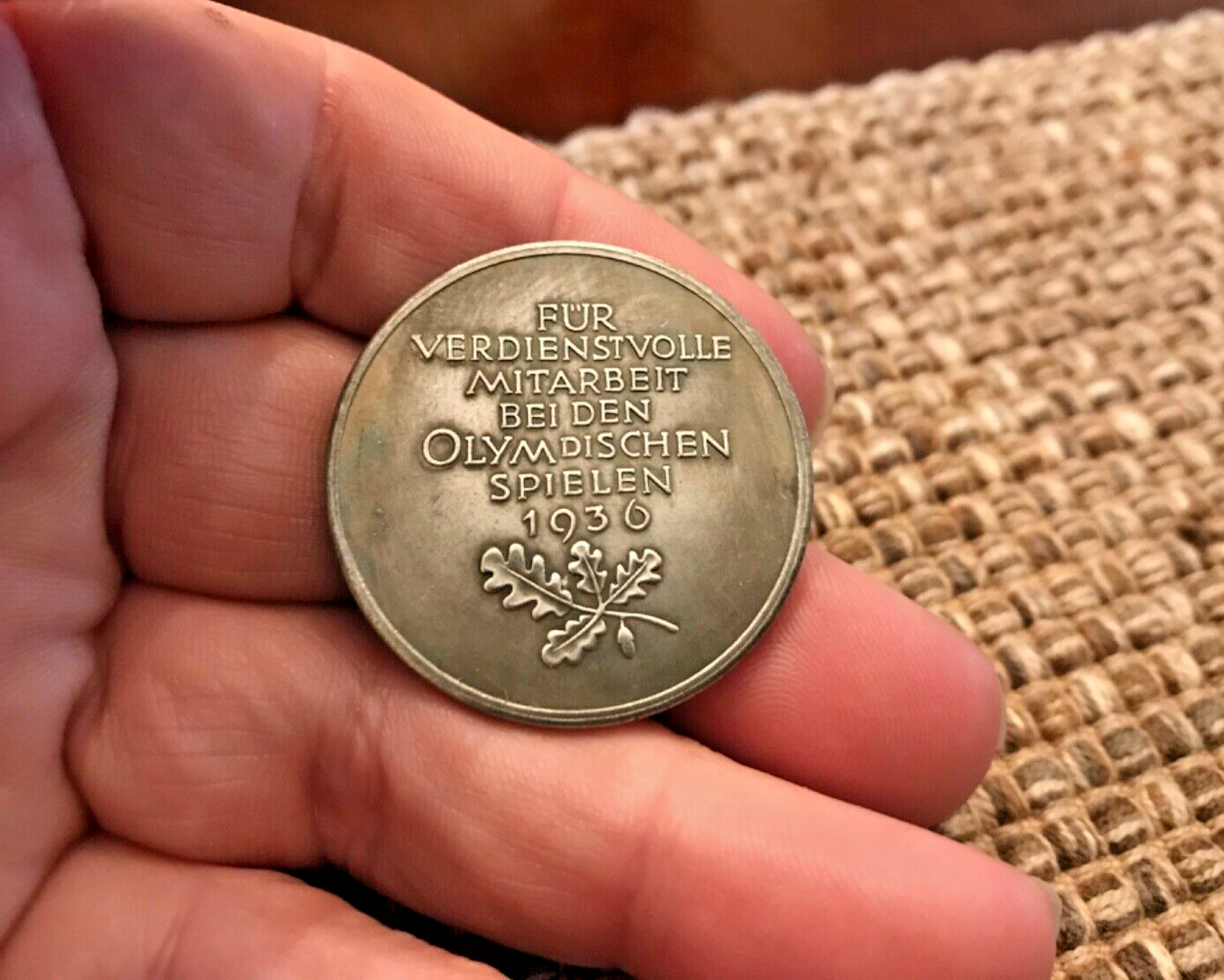 1936 GERMAN EAGLE OLYMPIC RINGS WWII COMMEMORATIVE COIN