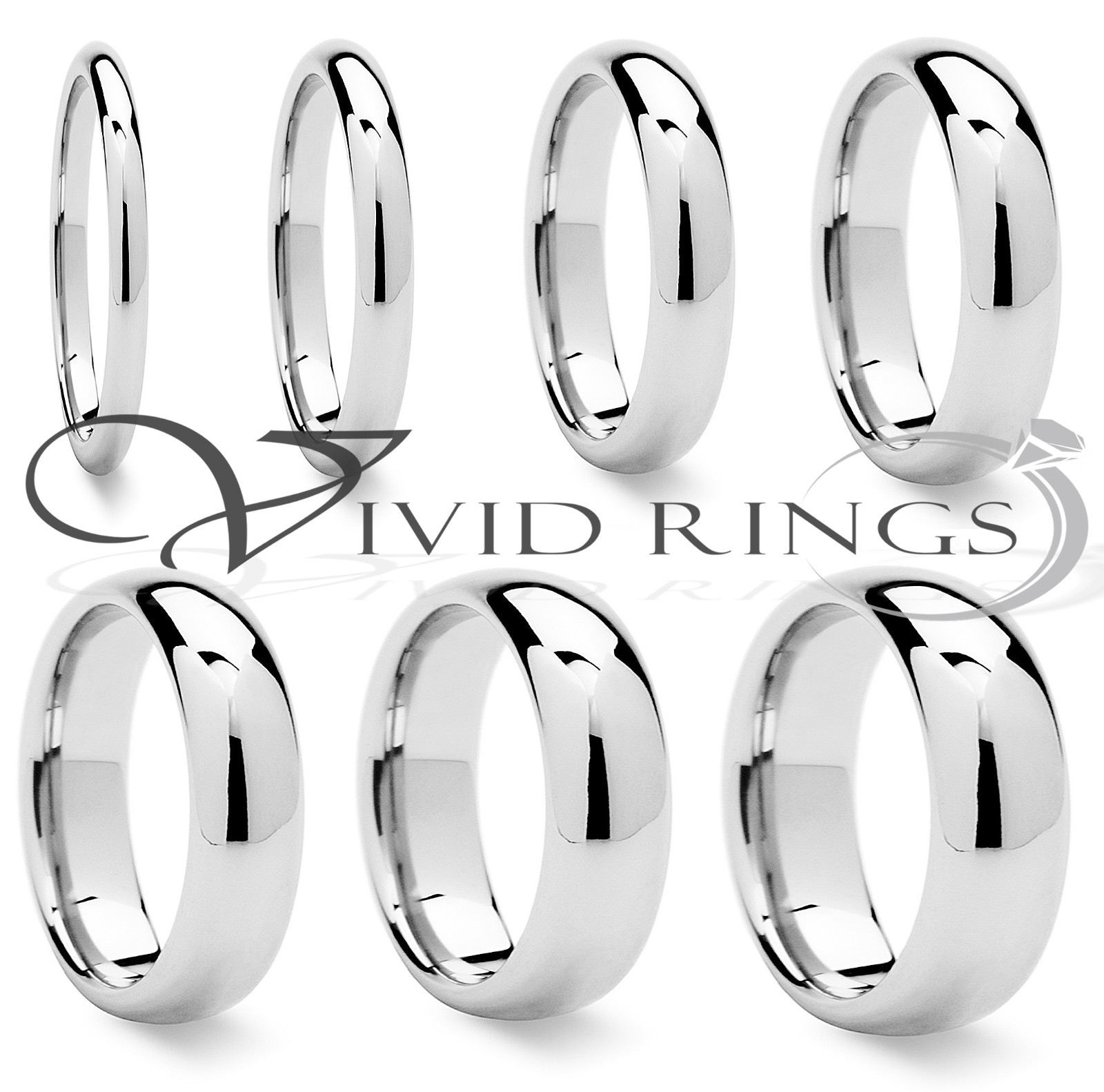 Men & Women Cobalt Chrome Ring Wedding Band - Size 4 to 14.5
