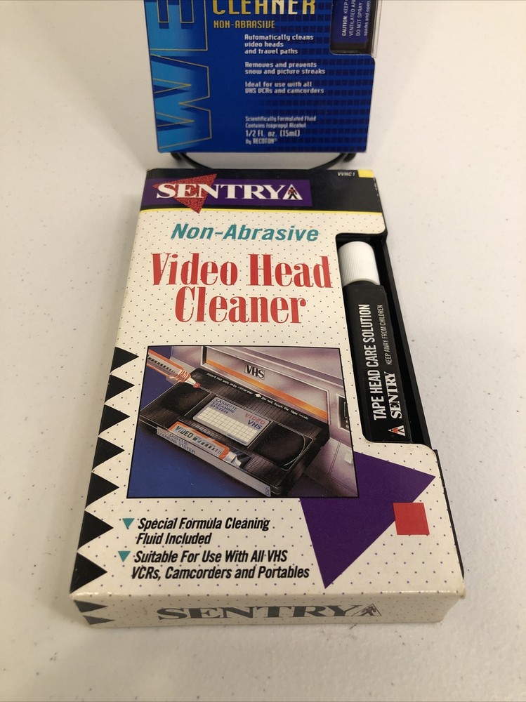 Blockbuster & Sentry VHS Head Cleaner – VCR Cleaning Accessory – No Solution