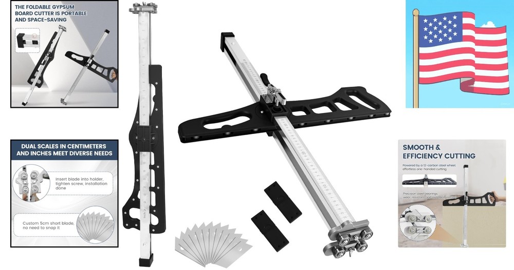 Versatile Hand-Powered Drywall Cutter for Precise Cuts - 3/8 & 1/4" Compatible