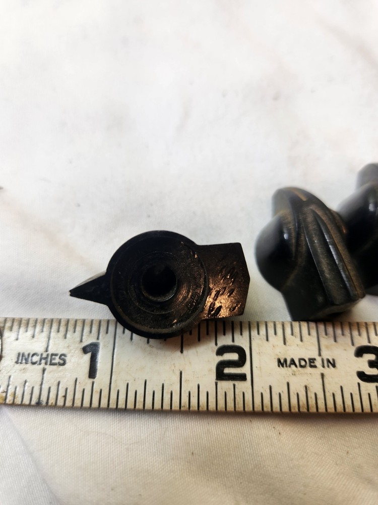 Lot of 5 Black Chicken Head Control Knobs Ridge Back