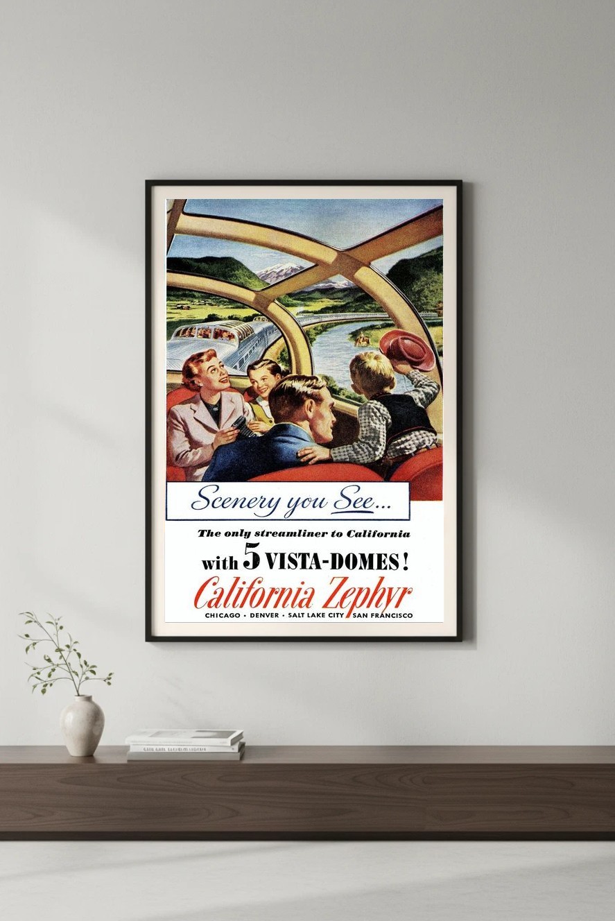 🚂 California Zephyr Vintage Travel Poster 🌄 - 24x36” - Rare Reprint 🤯💯!