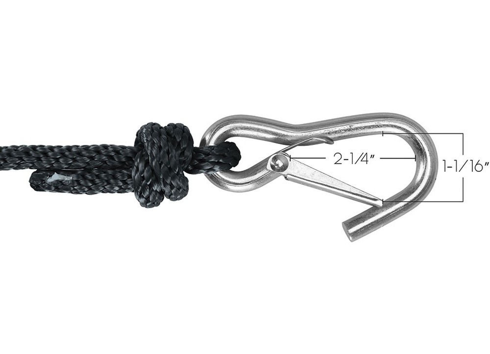 Extreme Max 3006.3435 BoatTector Solid Braid MFP Anchor Line/Hook 1/2"x50' Black