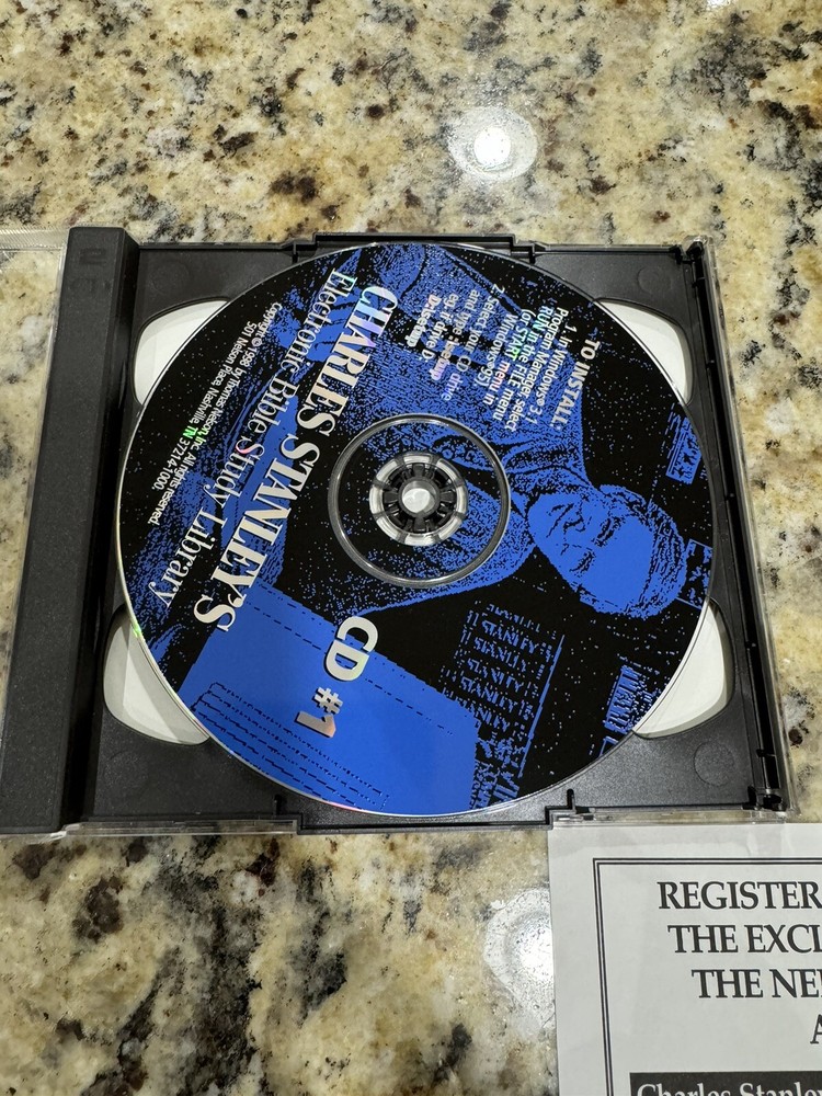 Charles Stanley Electronic Bible Study Library Quick Start Guide 2 CD 1998 Rare