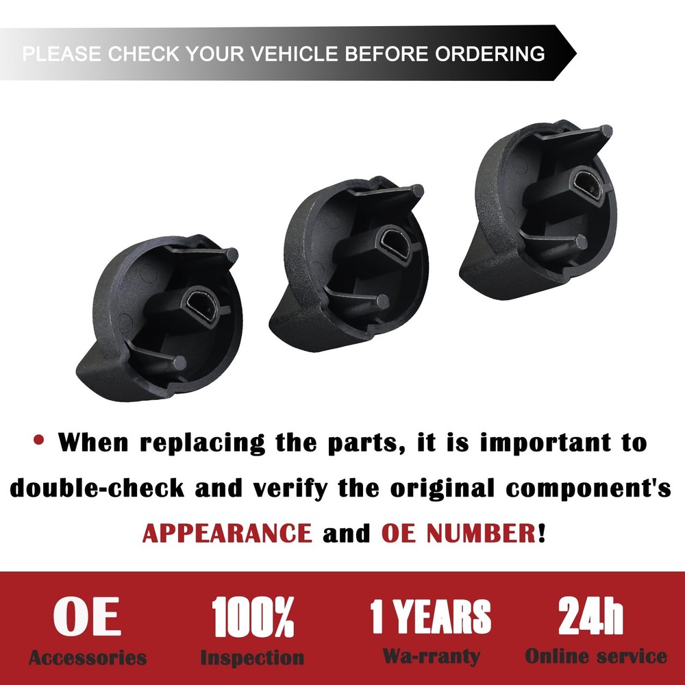 Peterbilt AC Heater Blower Fan Control Knobs (3 Pcs) | Compatible with Black