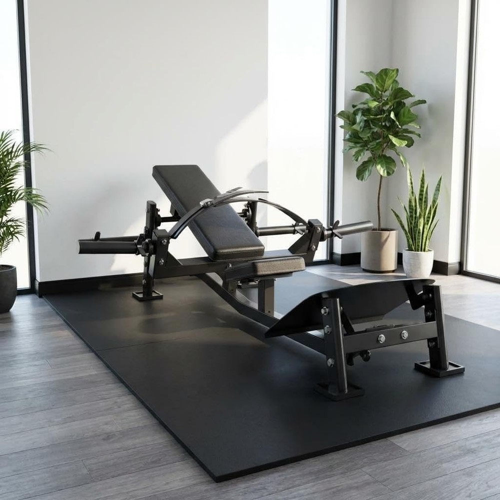Hip Thrust Machine 630LB Adjust Footboard Triple-Lock Strap Glute Bridge Builder
