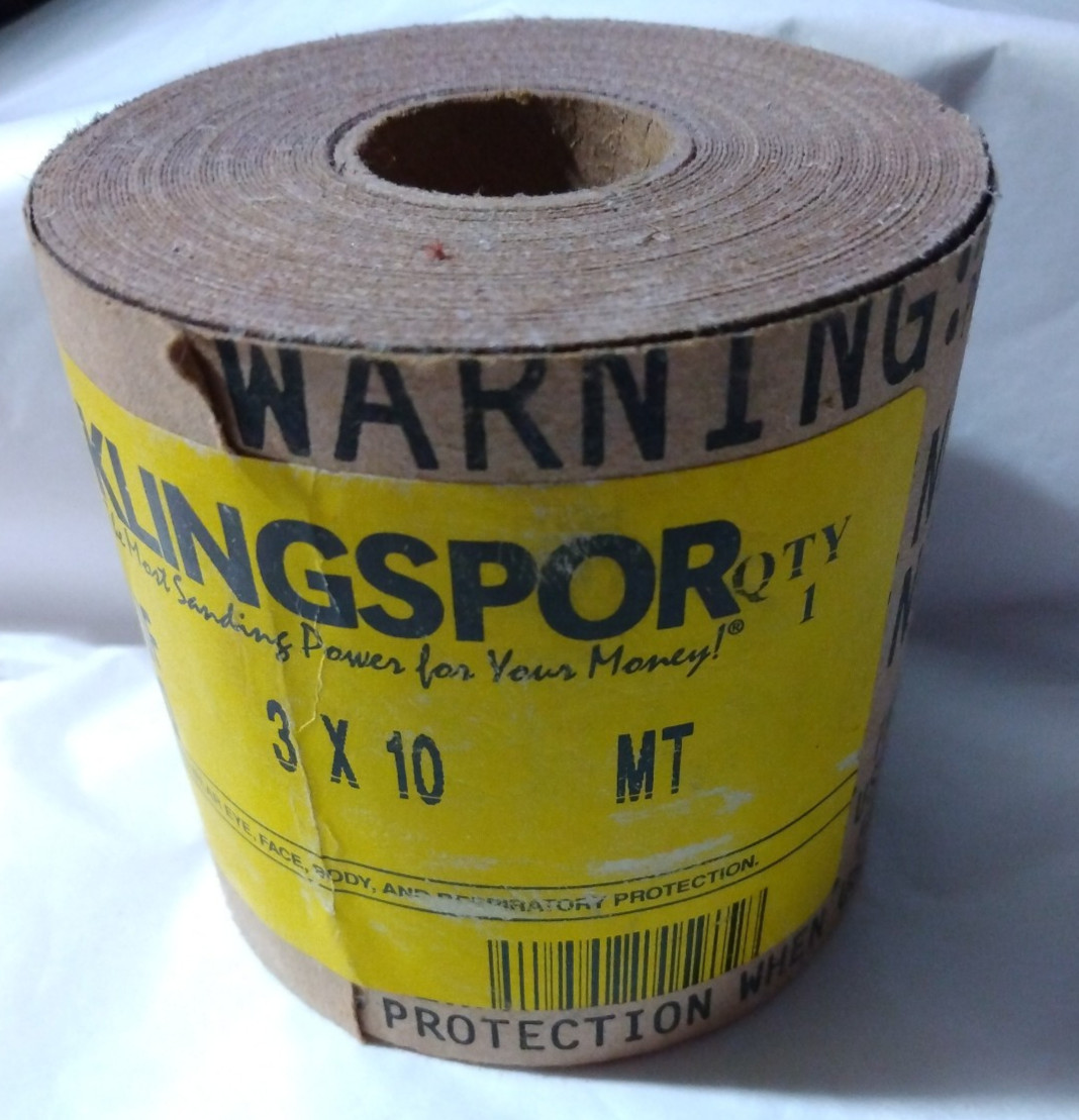 Klingspor Abrasives Shop Roll, 3"x 10Yds, 320 Grit, J-Flex Cloth Backed Al-Oxide