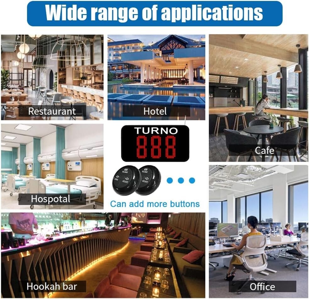 Take a Number System Wireless Queue Calling System with 1 Take a Number Display