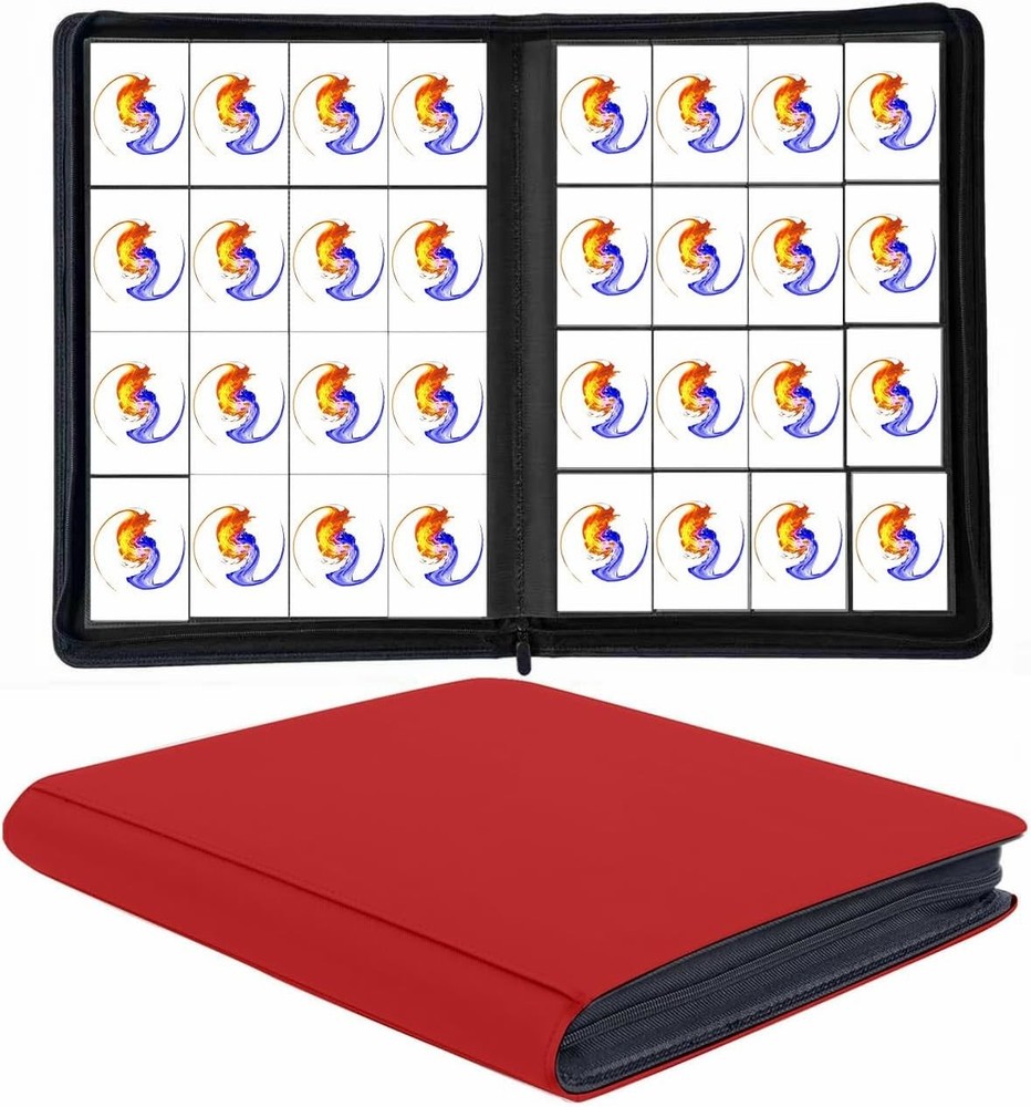 "Premium Ringless Trading Card Binder - 1000+ Capacity, 16 Side-Loading Pockets.