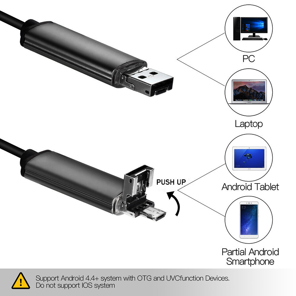 1M 6 LED USB Waterproof Endoscope Borescope Snake Video Camera for PC & Android