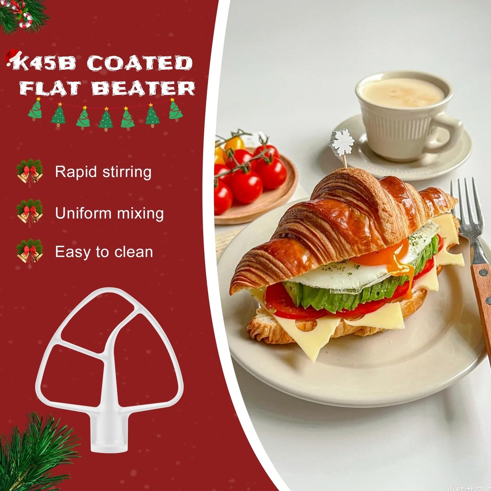 Mixer Accessories 3-Piece Set Includes Dough Hook Flat Blade Paddle Wire Whip