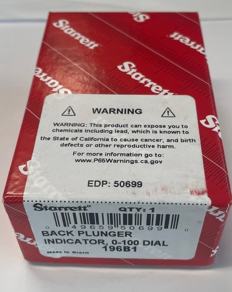 Starrett PKG06243 Box ONLY for Starrett 196 Back Plunger Dial Indicator