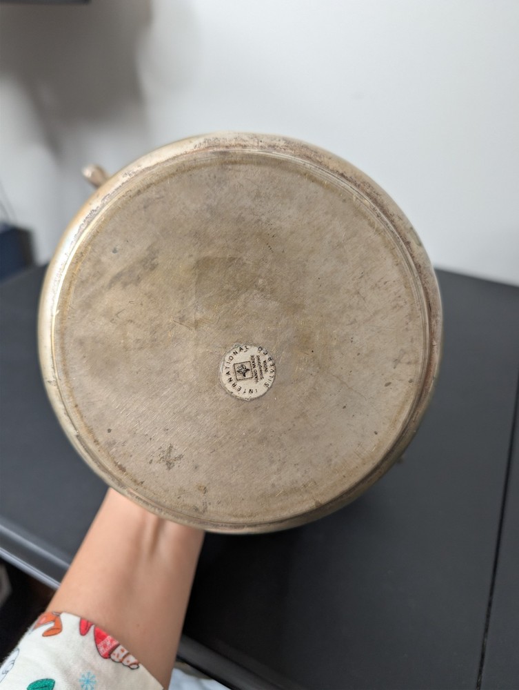 International Silver Company Handmade Silver Plated Two Stag Head Bucket