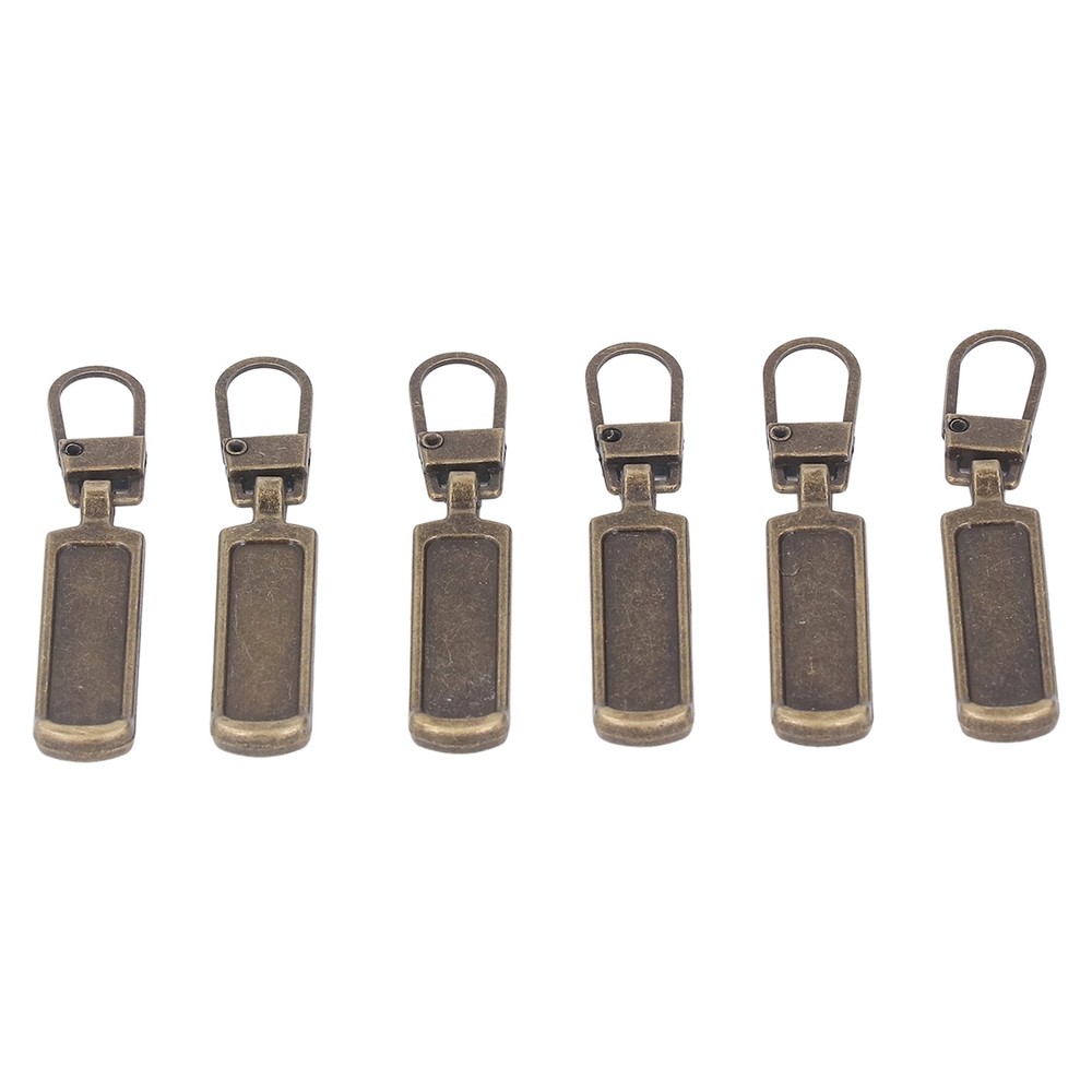 § Bronze 6Pcs Zipper Pull Tab Rustproof Detachable Colred Zipper Pull