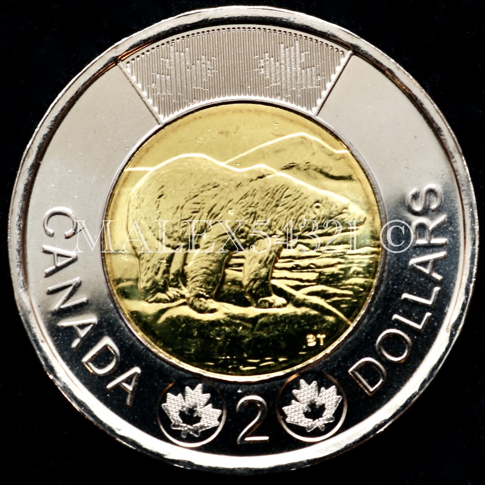 🇨🇦​ CANADA 2013 POLAR BEAR 2 DOLLARS UNCIRCULATED FROM MINT ROLL